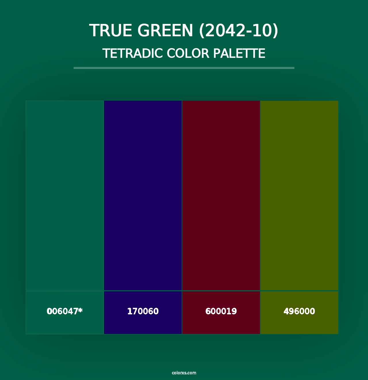 True Green (2042-10) - Tetradic Color Palette