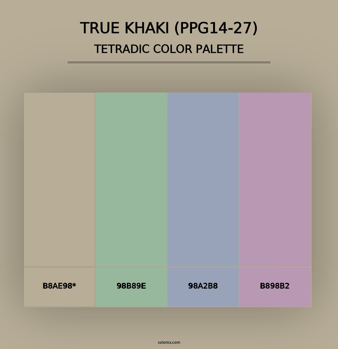 True Khaki (PPG14-27) - Tetradic Color Palette