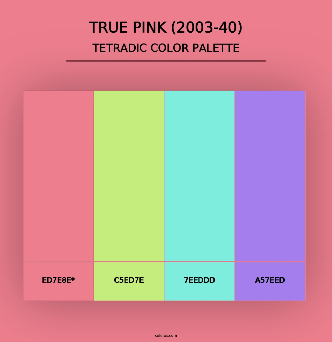 True Pink (2003-40) - Tetradic Color Palette