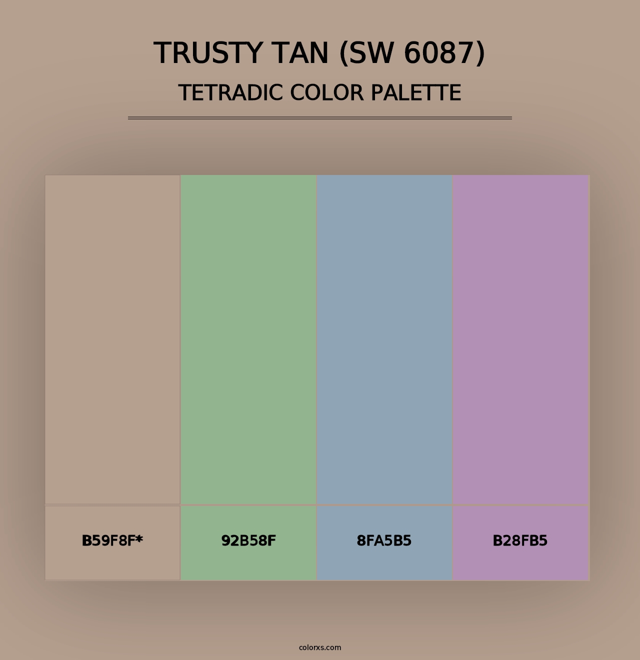 Trusty Tan (SW 6087) - Tetradic Color Palette