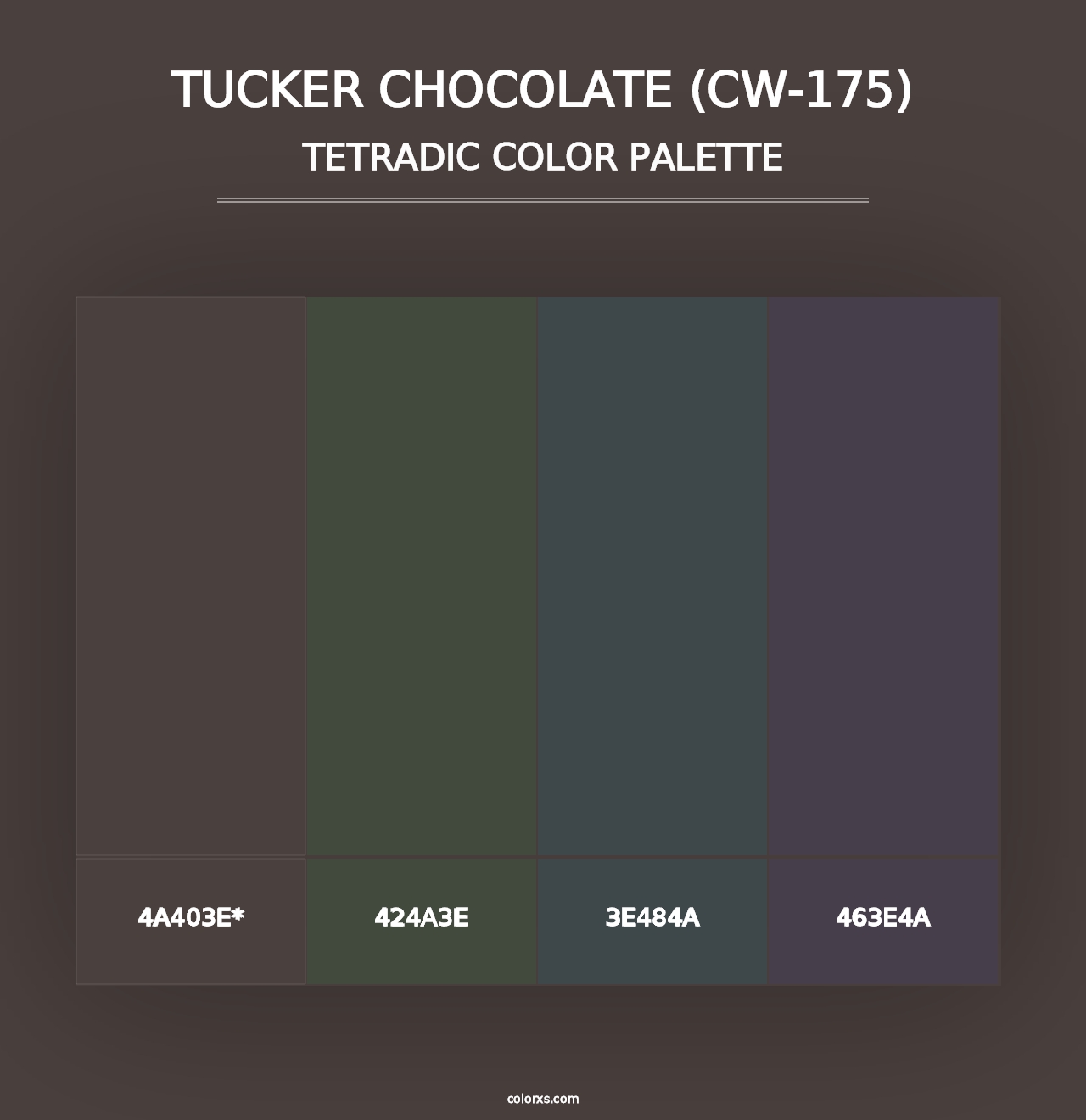 Tucker Chocolate (CW-175) - Tetradic Color Palette