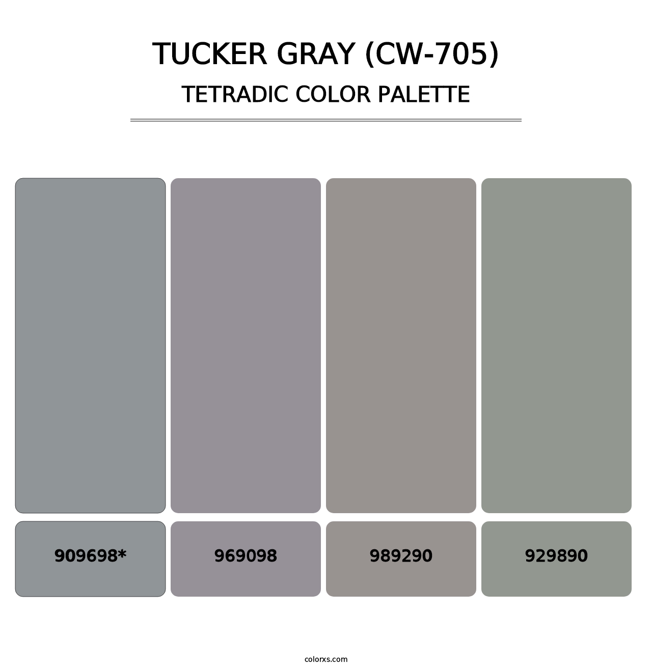 Tucker Gray (CW-705) - Tetradic Color Palette