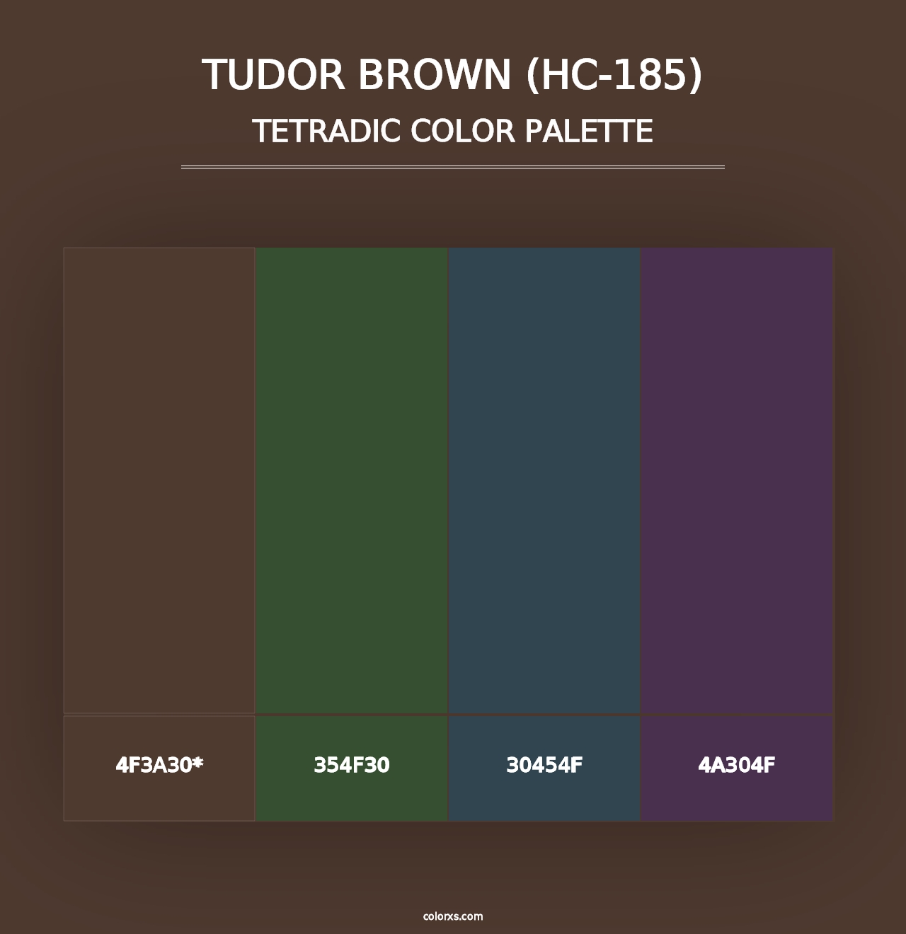 Tudor Brown (HC-185) - Tetradic Color Palette