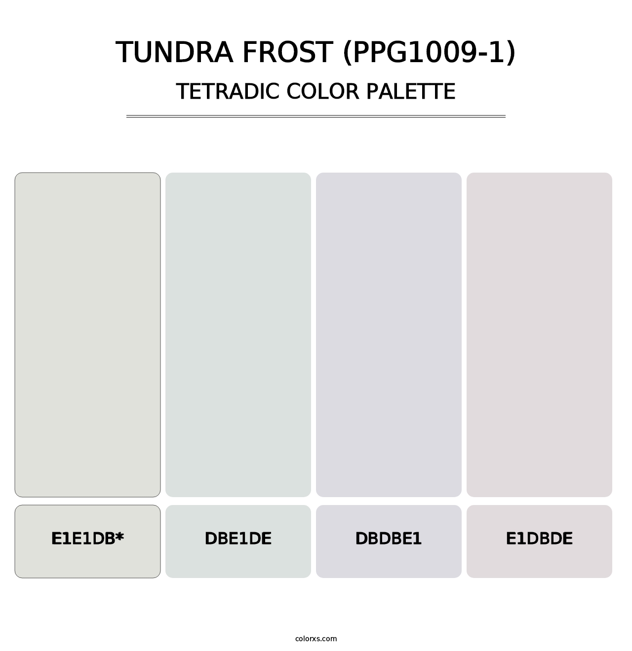 Tundra Frost (PPG1009-1) - Tetradic Color Palette