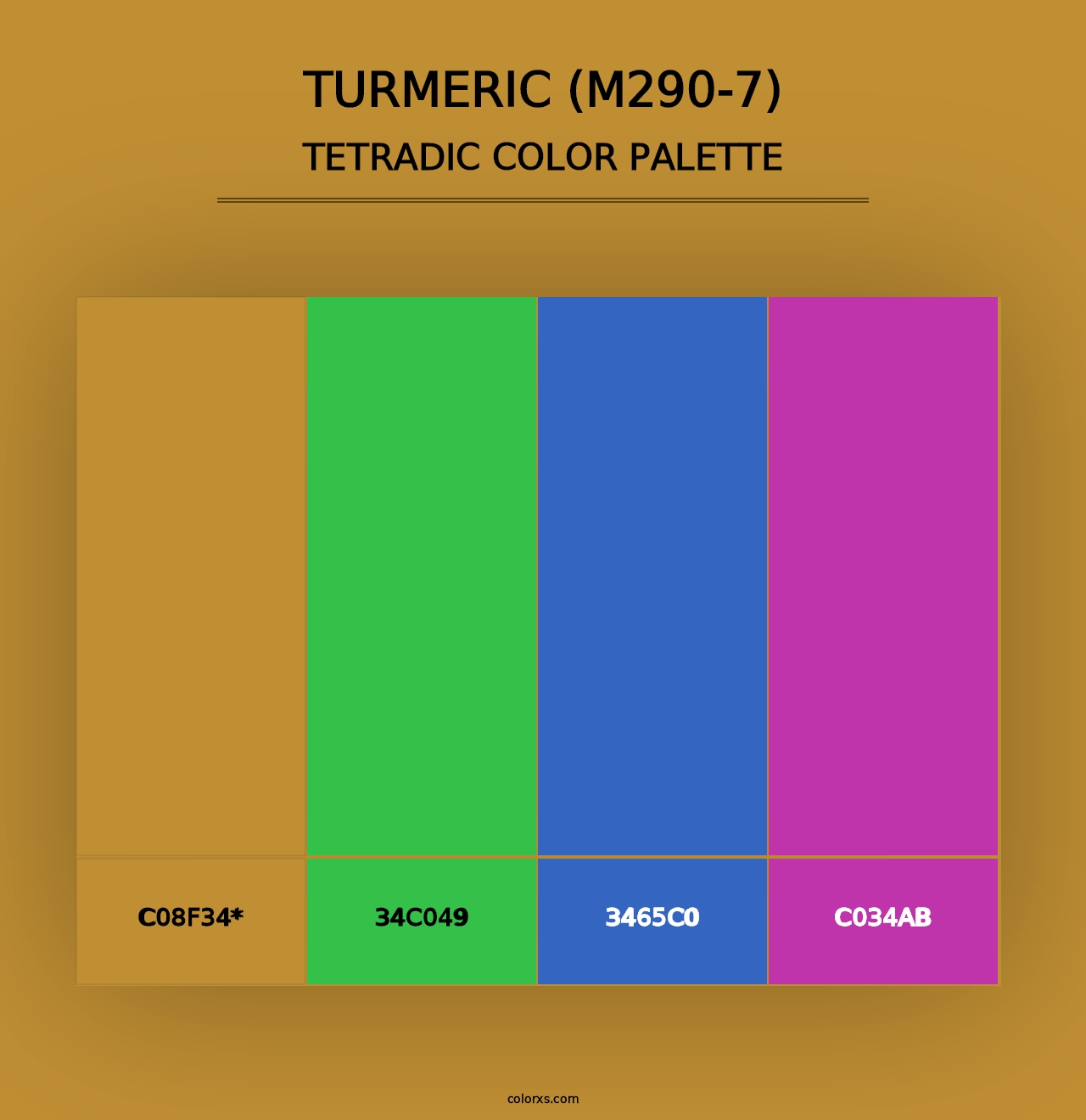 Turmeric (M290-7) - Tetradic Color Palette