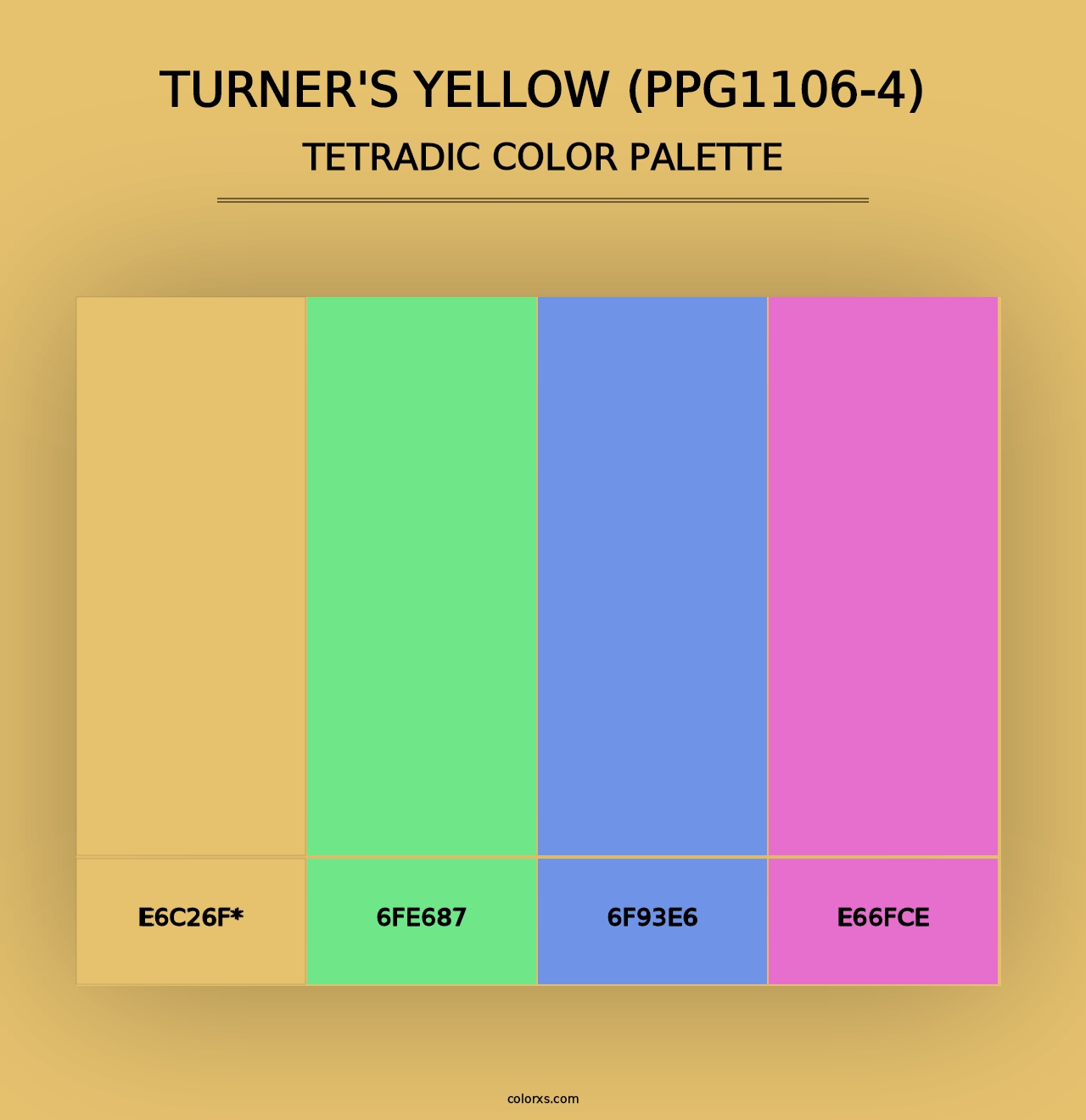 Turner's Yellow (PPG1106-4) - Tetradic Color Palette