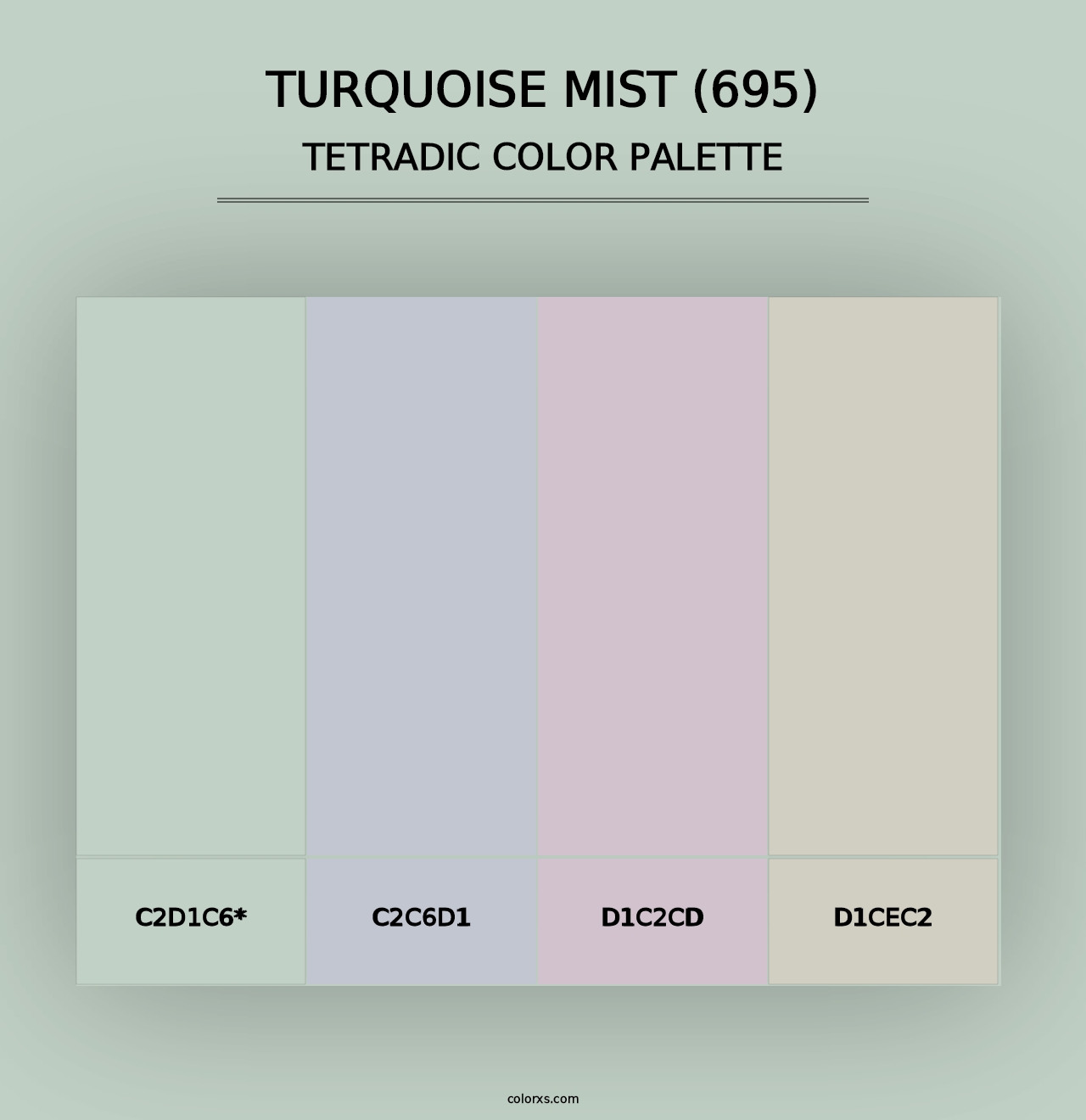 Turquoise Mist (695) - Tetradic Color Palette