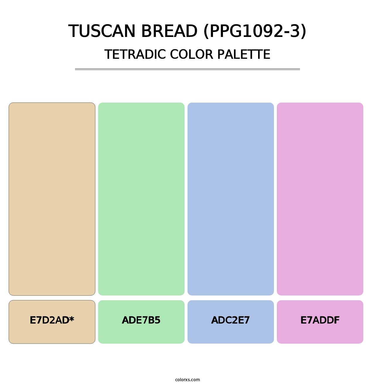 Tuscan Bread (PPG1092-3) - Tetradic Color Palette