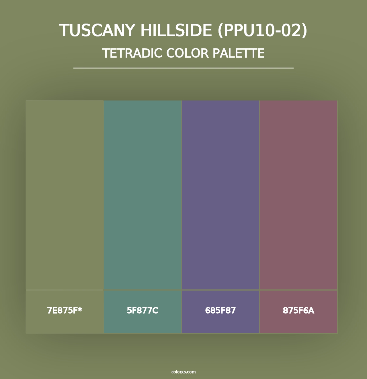 Tuscany Hillside (PPU10-02) - Tetradic Color Palette