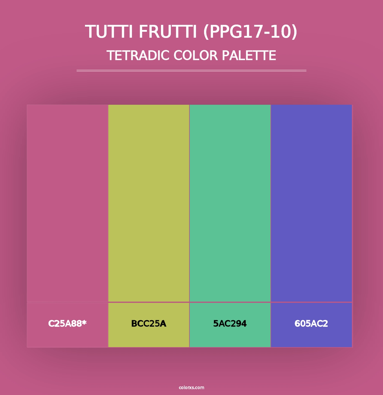 Tutti Frutti (PPG17-10) - Tetradic Color Palette