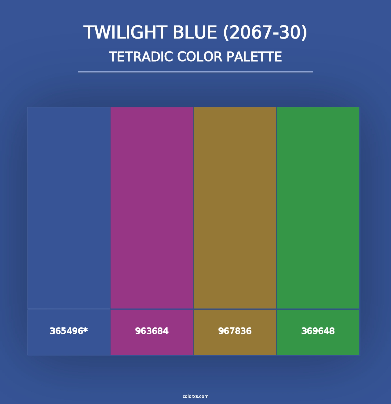 Twilight Blue (2067-30) - Tetradic Color Palette