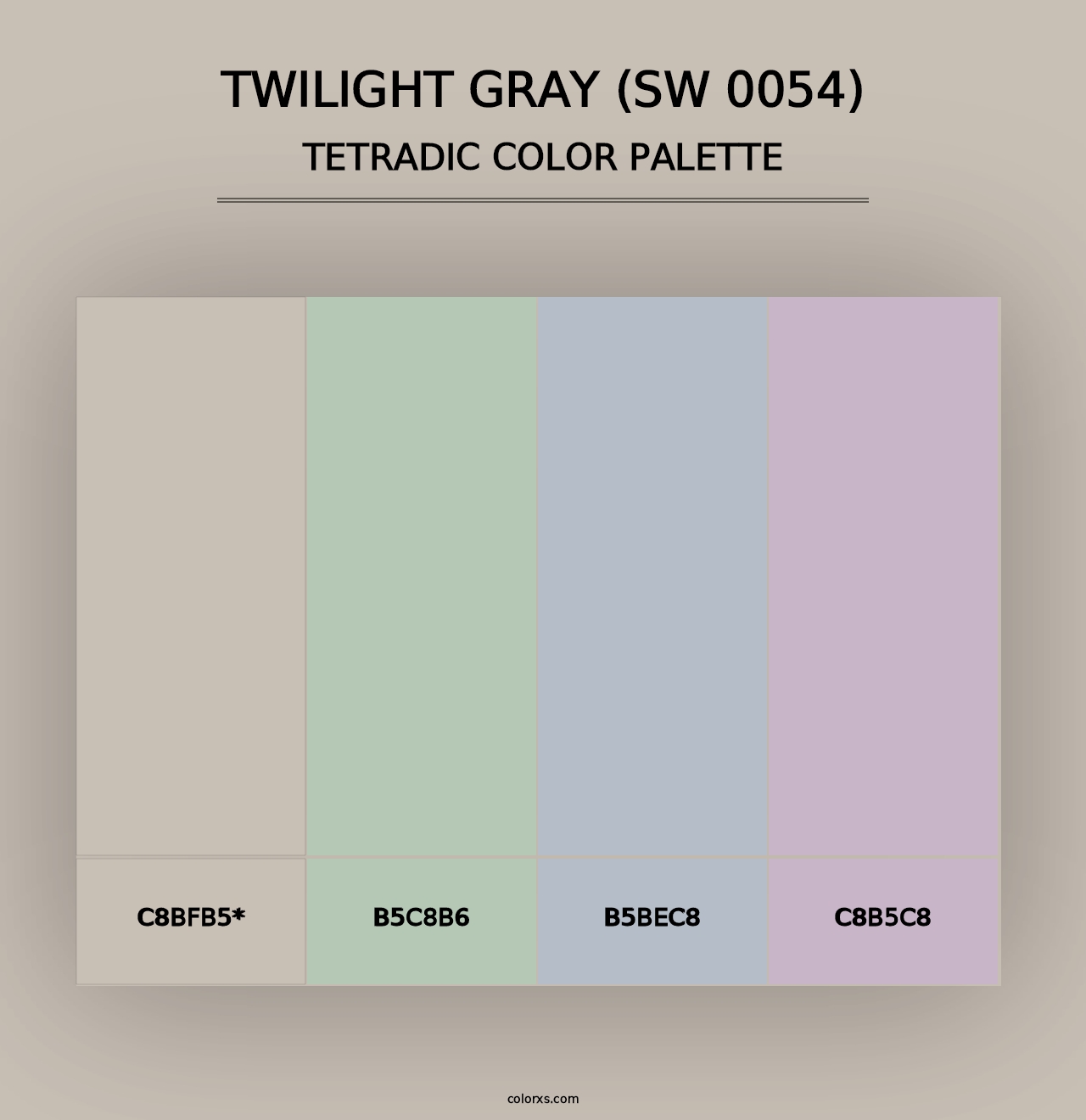 Twilight Gray (SW 0054) - Tetradic Color Palette