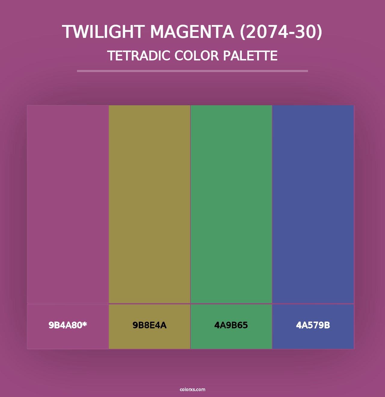 Twilight Magenta (2074-30) - Tetradic Color Palette