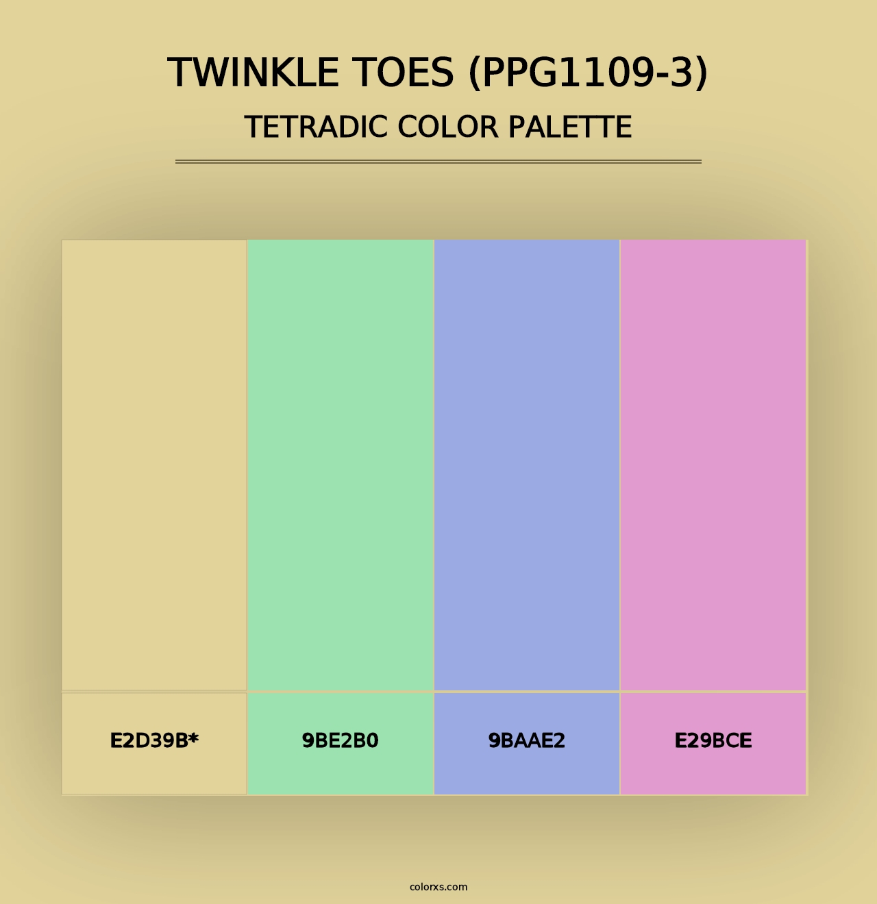 Twinkle Toes (PPG1109-3) - Tetradic Color Palette