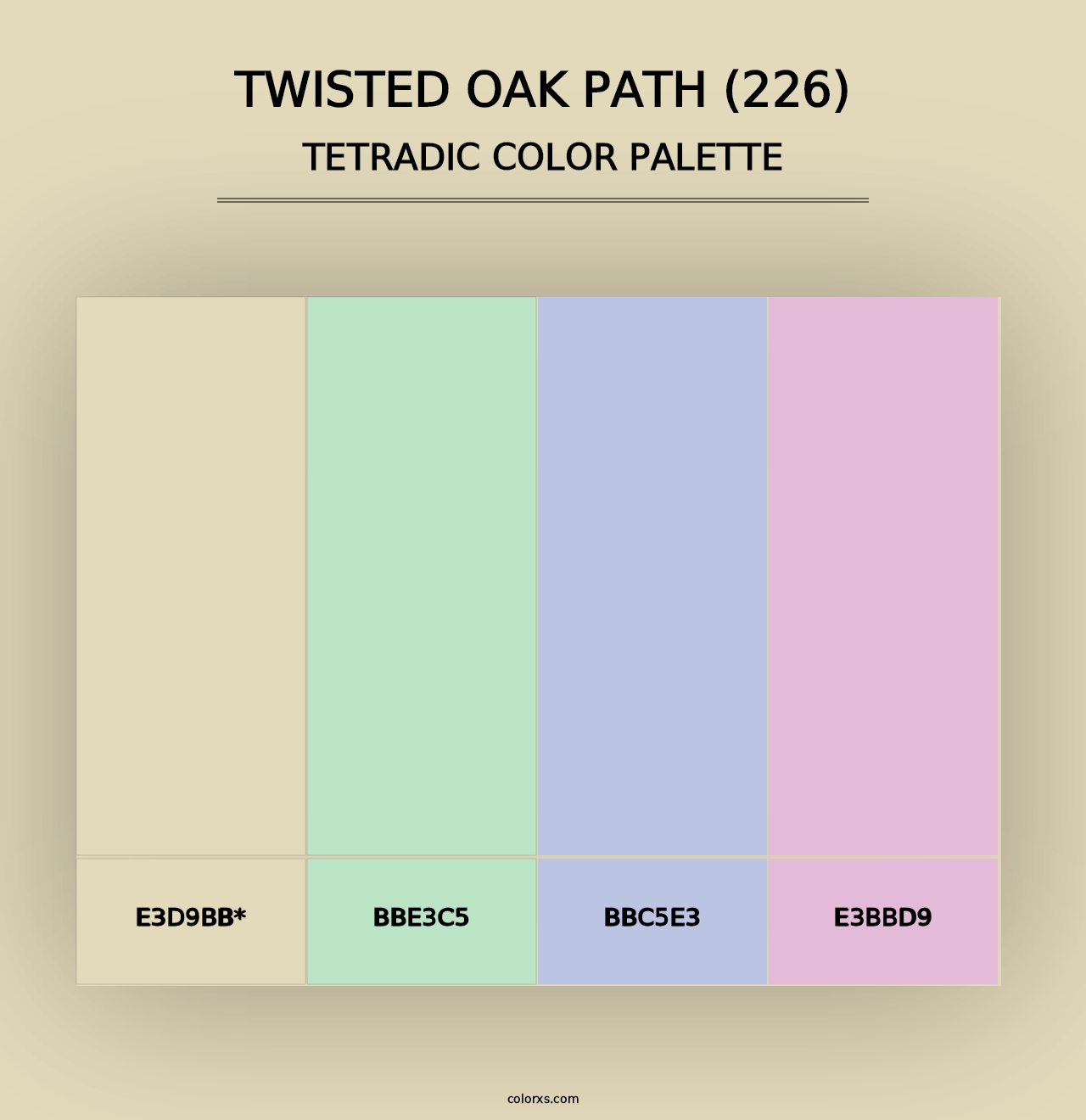 Twisted Oak Path (226) - Tetradic Color Palette