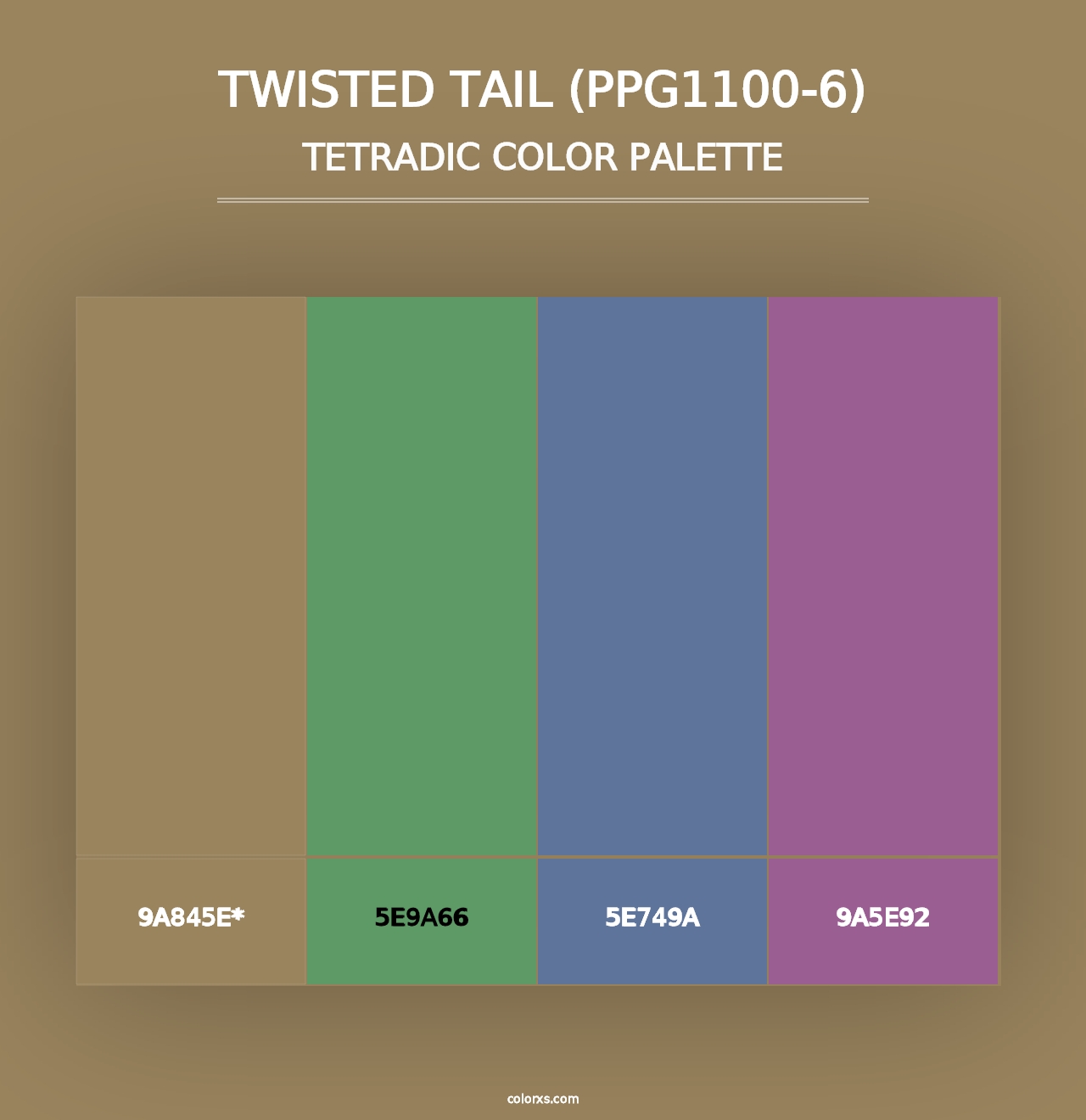 Twisted Tail (PPG1100-6) - Tetradic Color Palette