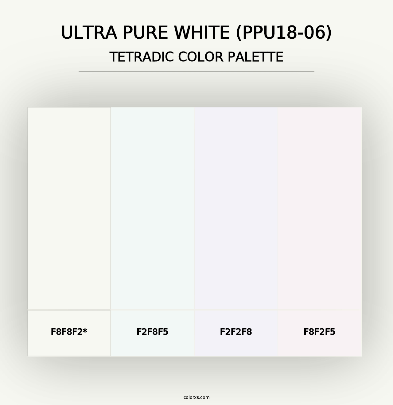 Ultra Pure White (PPU18-06) - Tetradic Color Palette