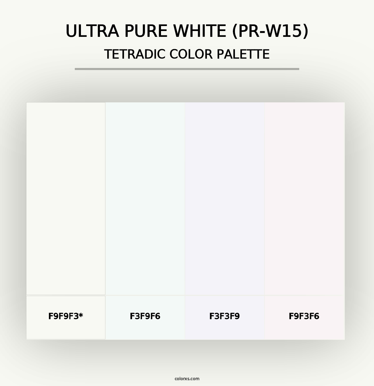 Ultra Pure White (PR-W15) - Tetradic Color Palette