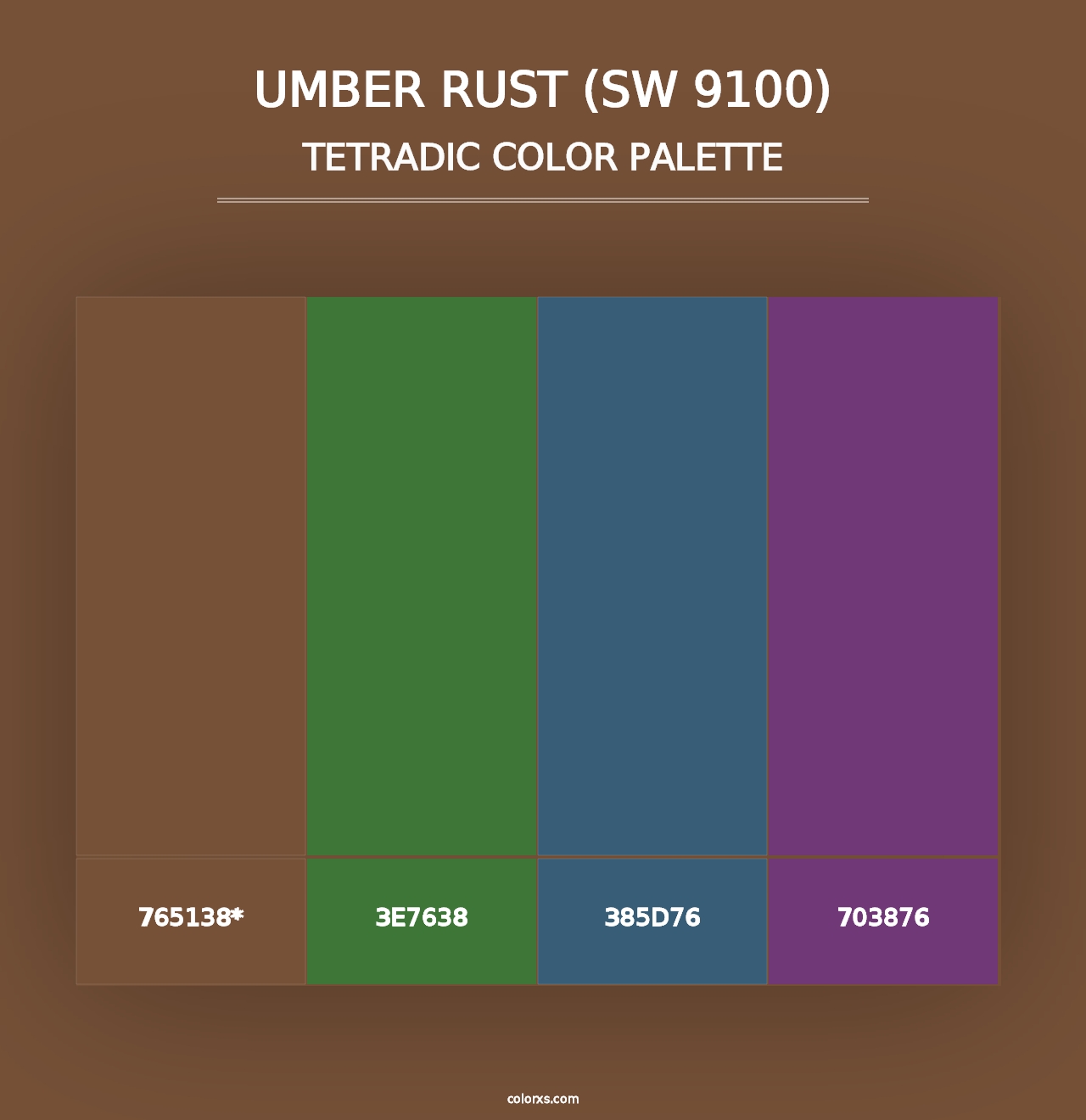 Umber Rust (SW 9100) - Tetradic Color Palette