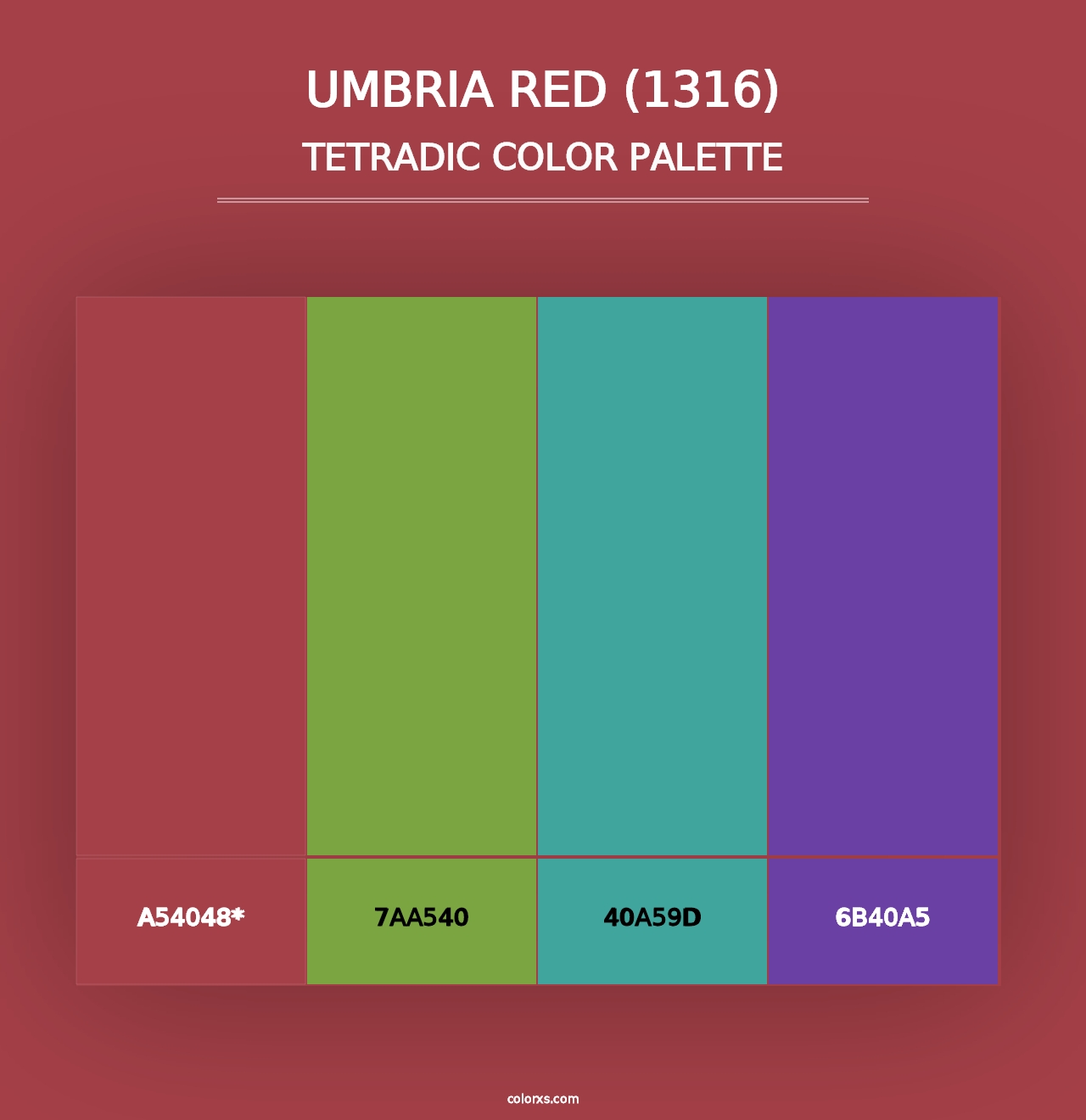 Umbria Red (1316) - Tetradic Color Palette