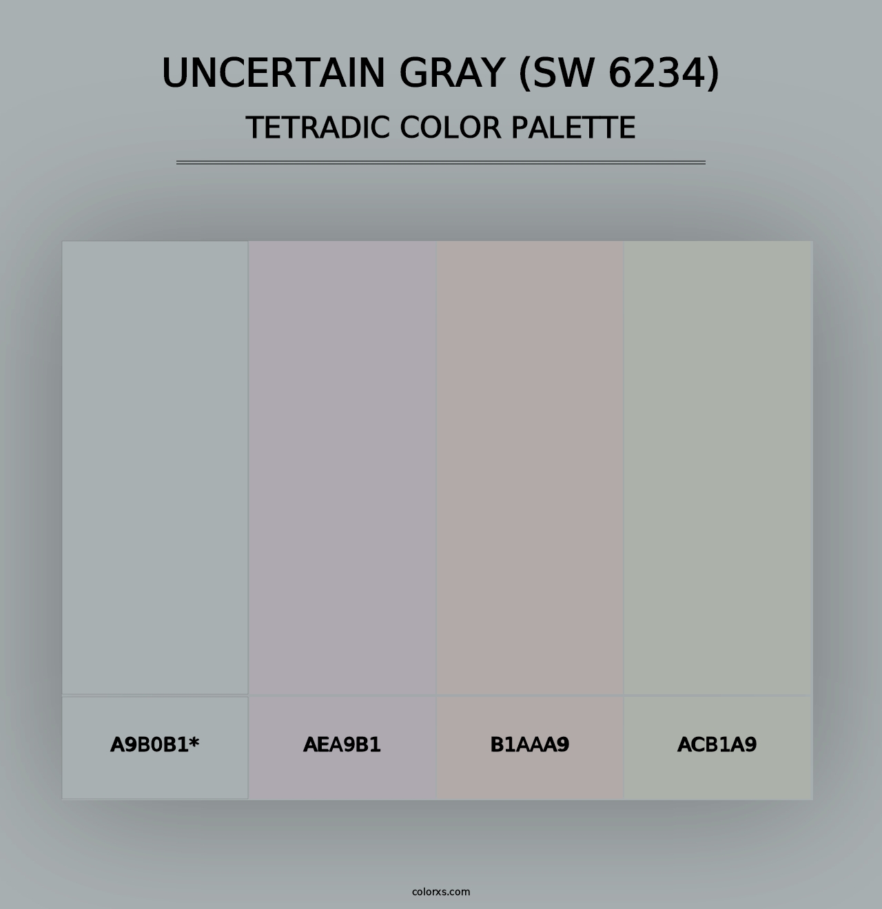 Uncertain Gray (SW 6234) - Tetradic Color Palette