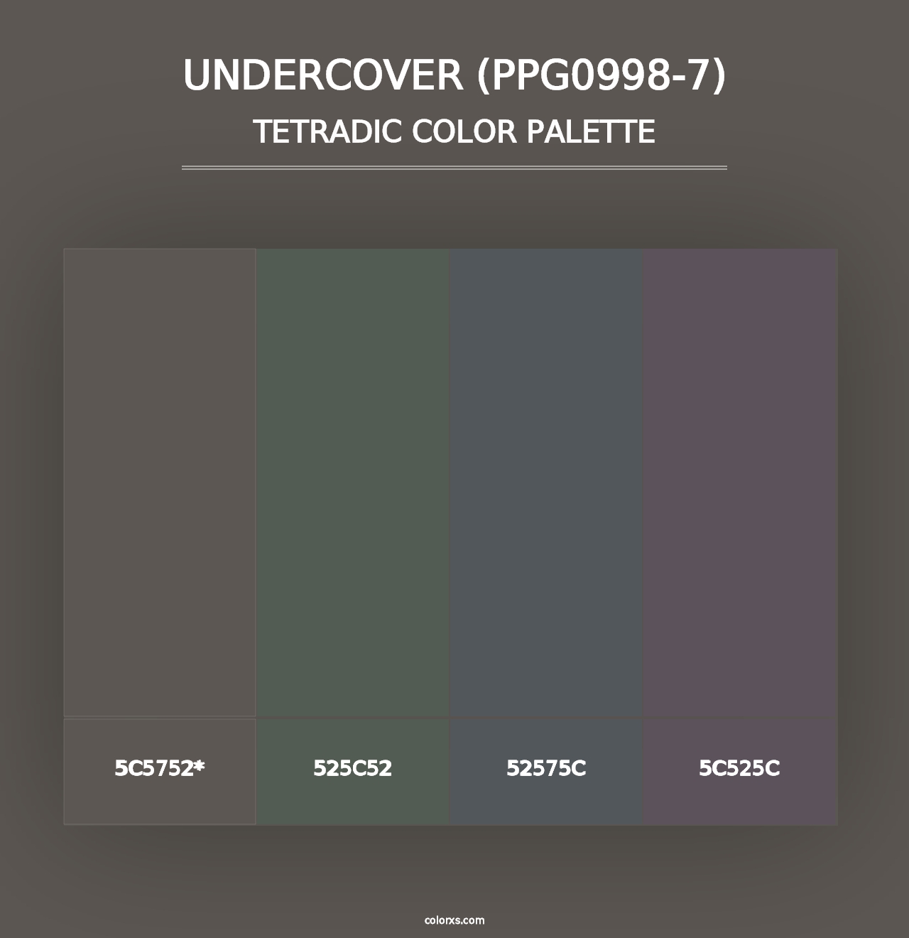 Undercover (PPG0998-7) - Tetradic Color Palette