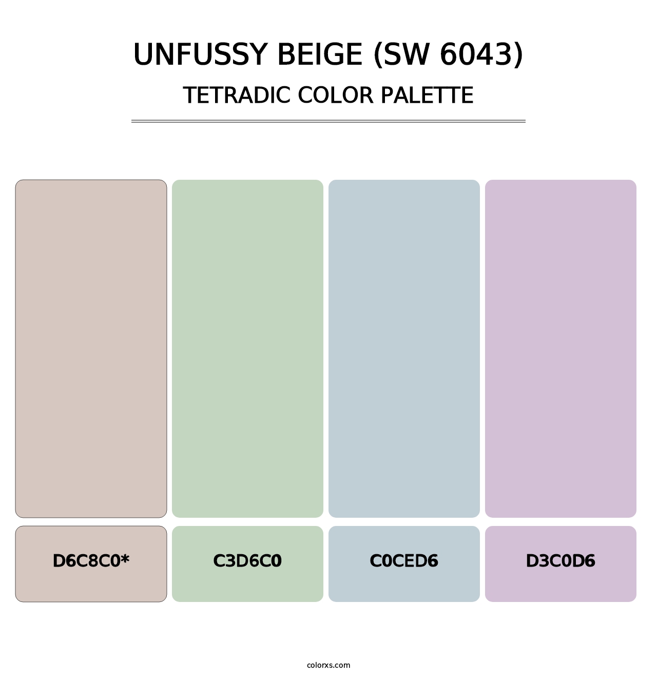 Unfussy Beige (SW 6043) - Tetradic Color Palette