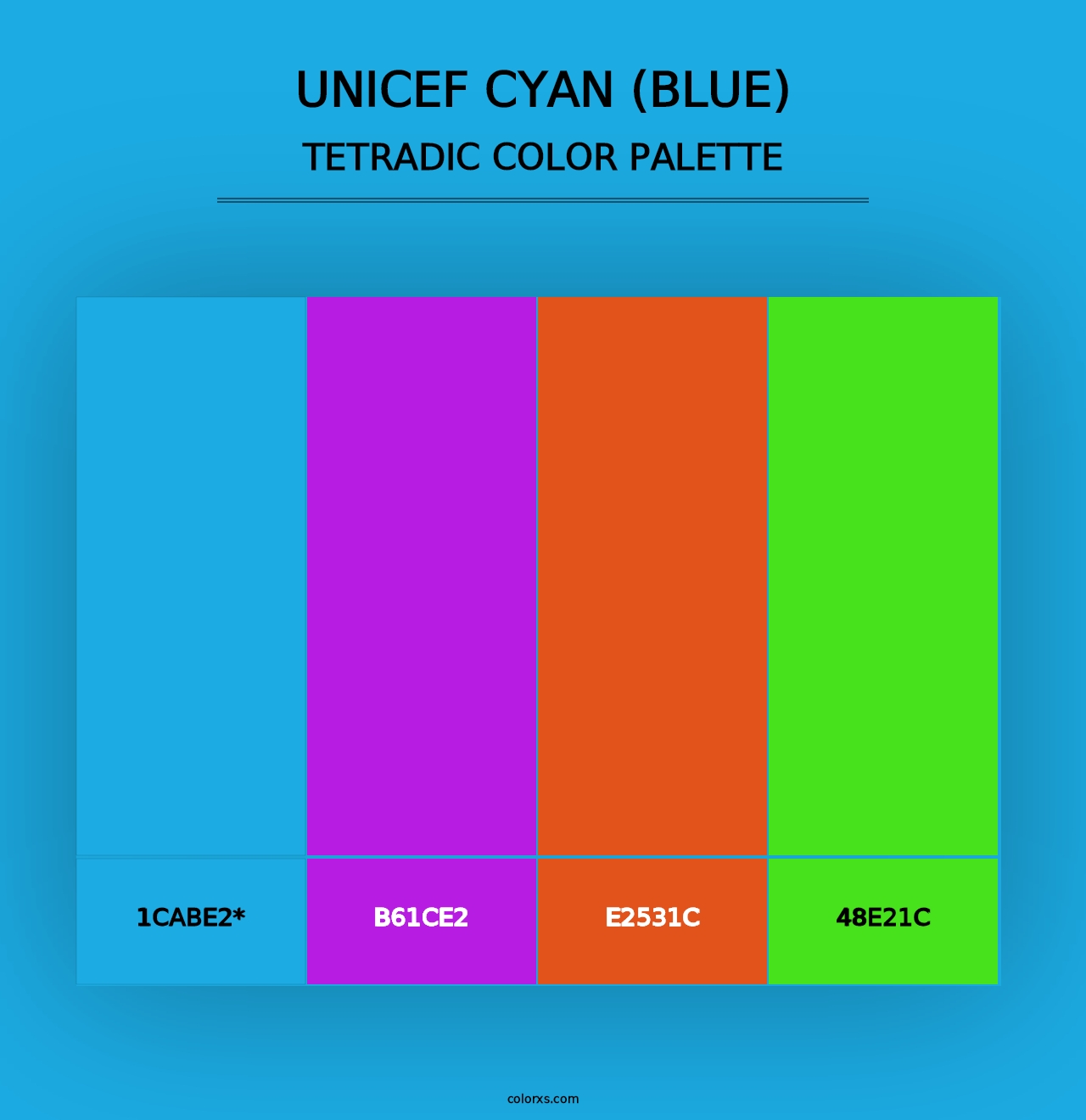 UNICEF Cyan (Blue) - Tetradic Color Palette