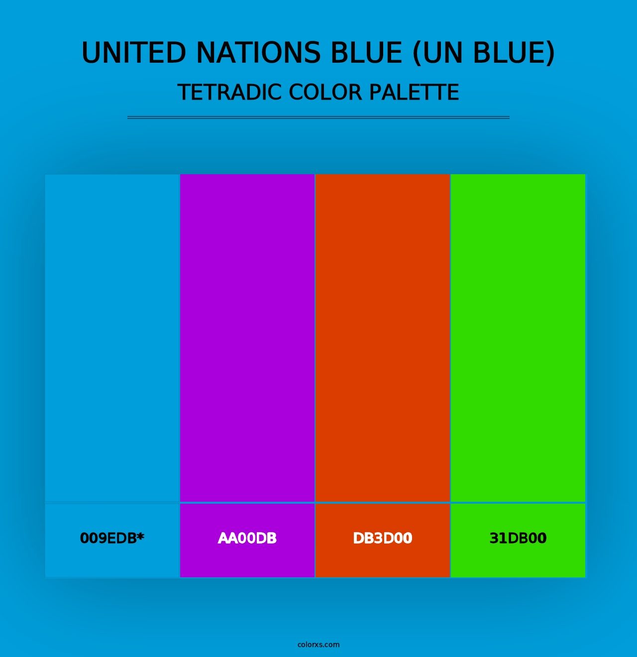 United Nations Blue (UN Blue) - Tetradic Color Palette