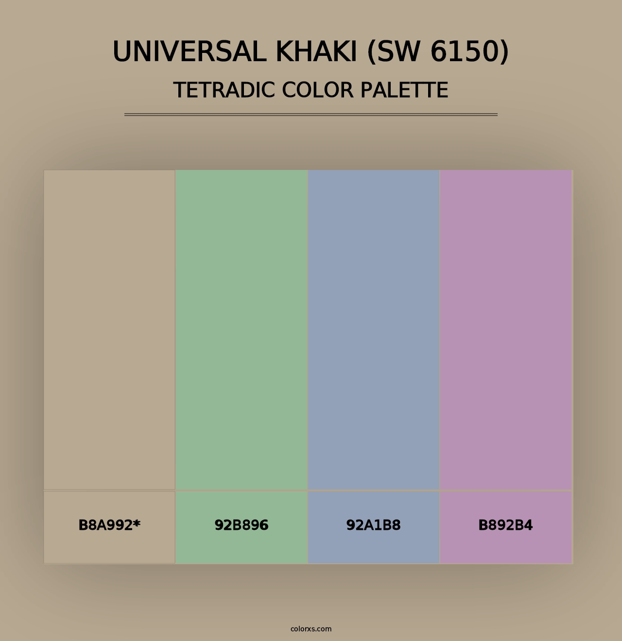 Universal Khaki (SW 6150) - Tetradic Color Palette