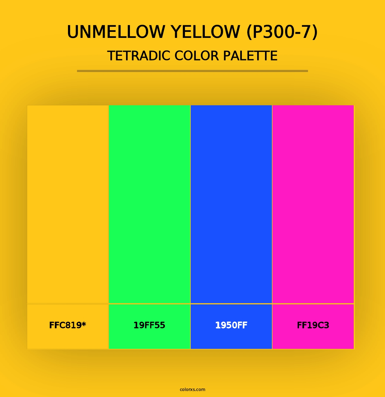 Unmellow Yellow (P300-7) - Tetradic Color Palette