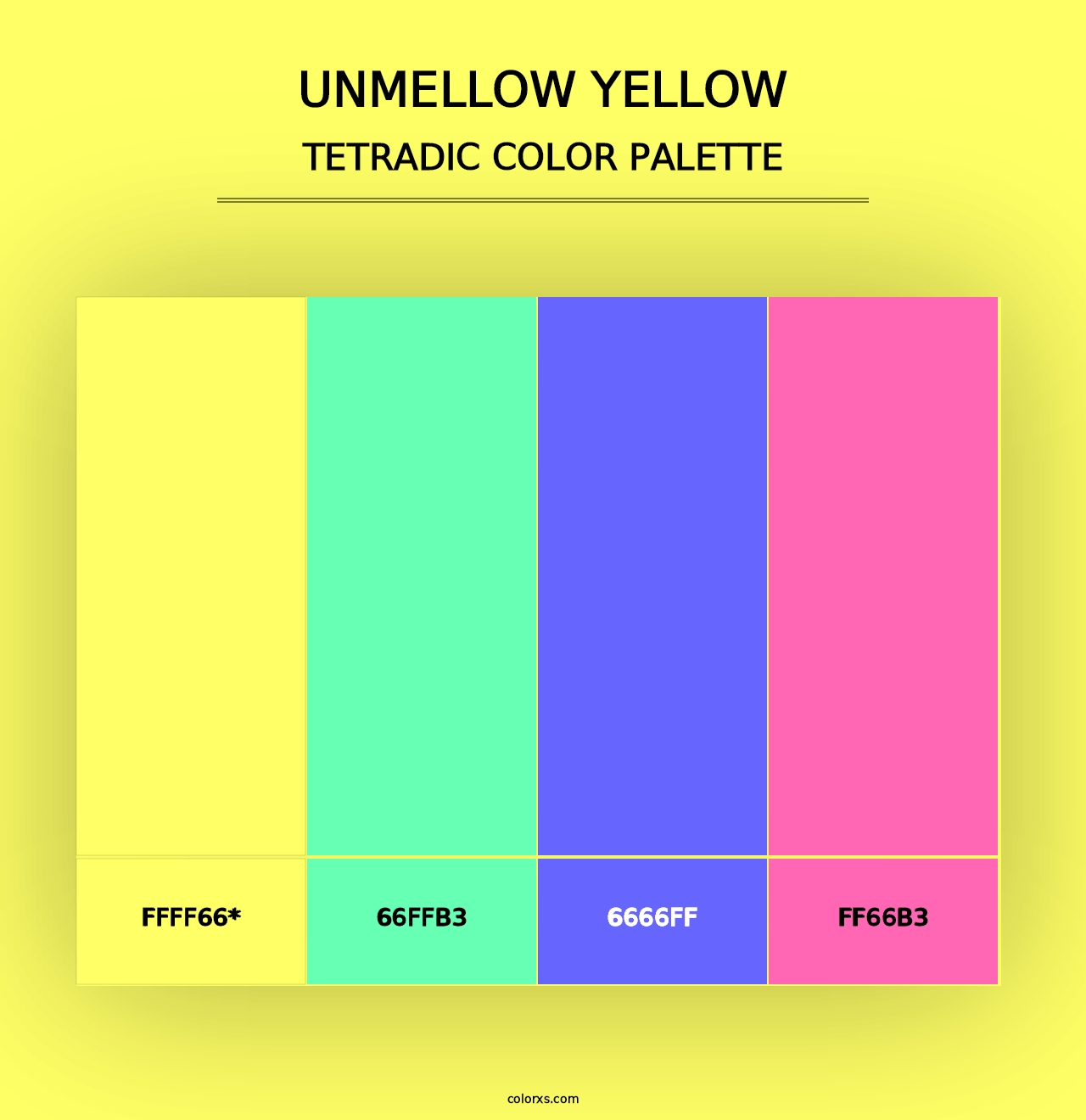 Unmellow Yellow - Tetradic Color Palette