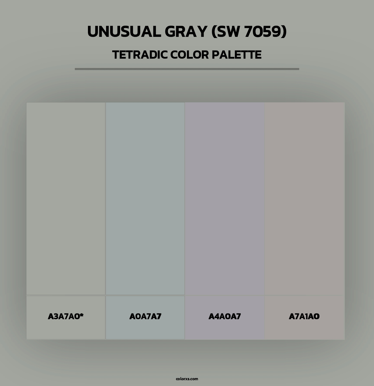 Unusual Gray (SW 7059) - Tetradic Color Palette