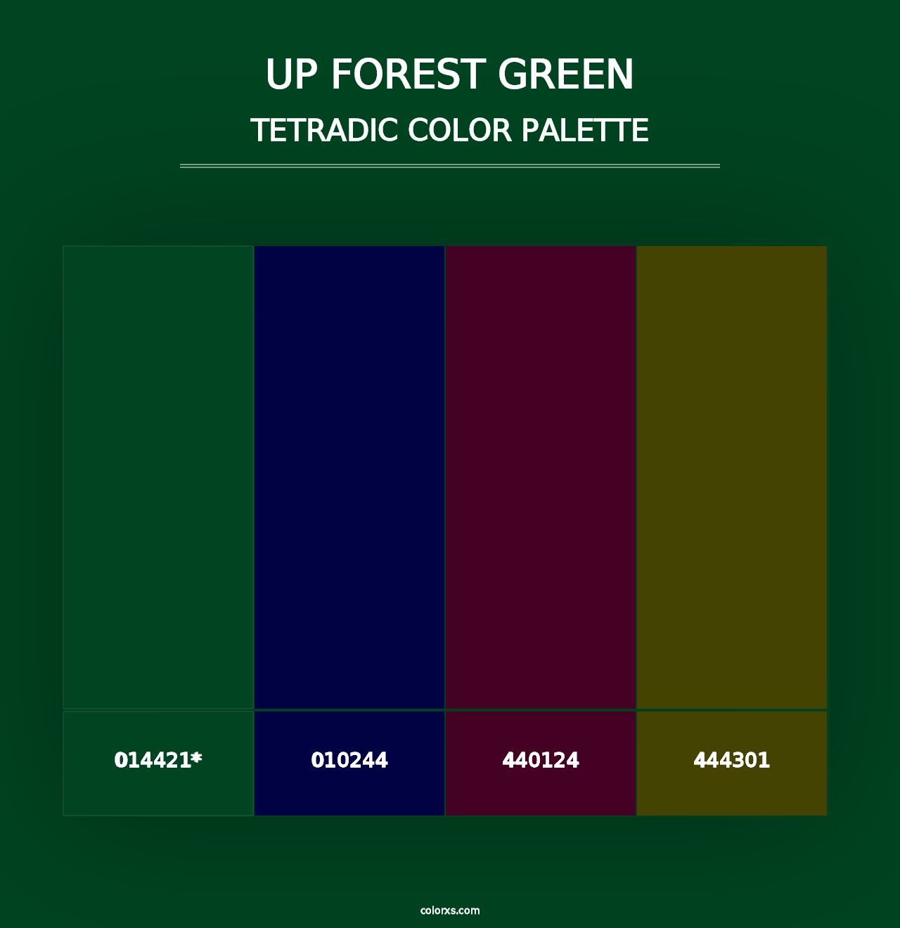 UP Forest green - Tetradic Color Palette