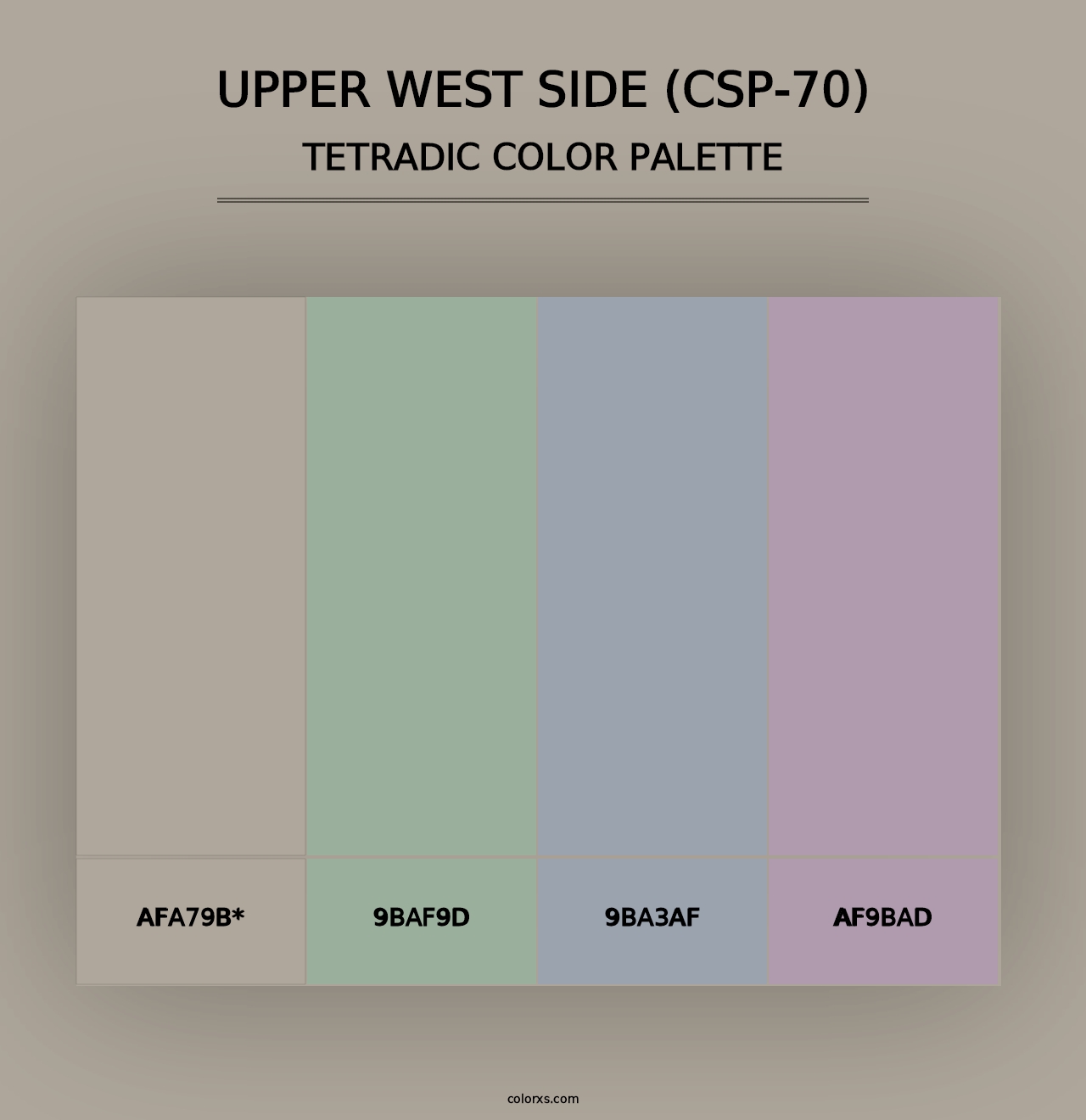 Upper West Side (CSP-70) - Tetradic Color Palette