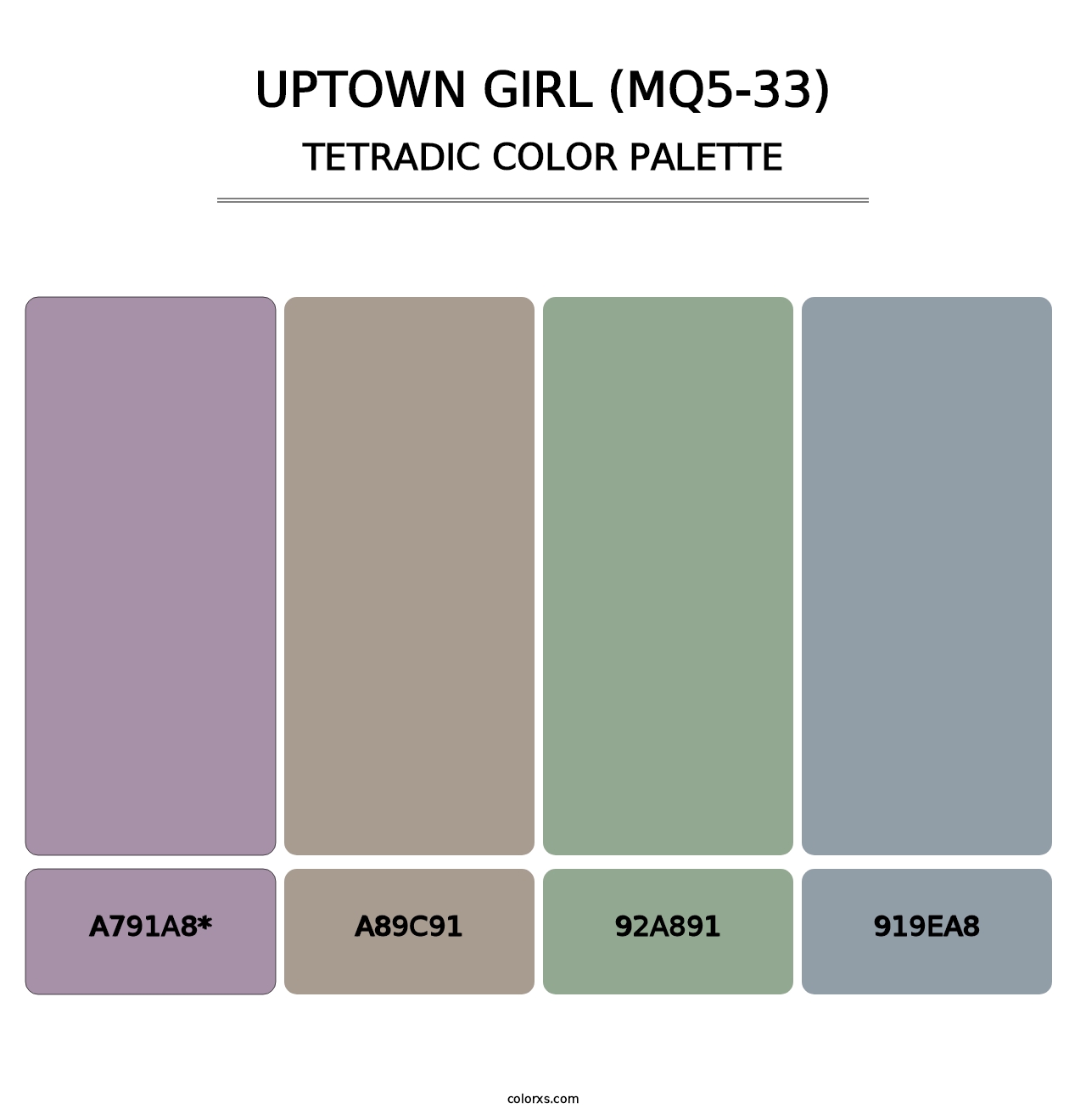 Uptown Girl (MQ5-33) - Tetradic Color Palette