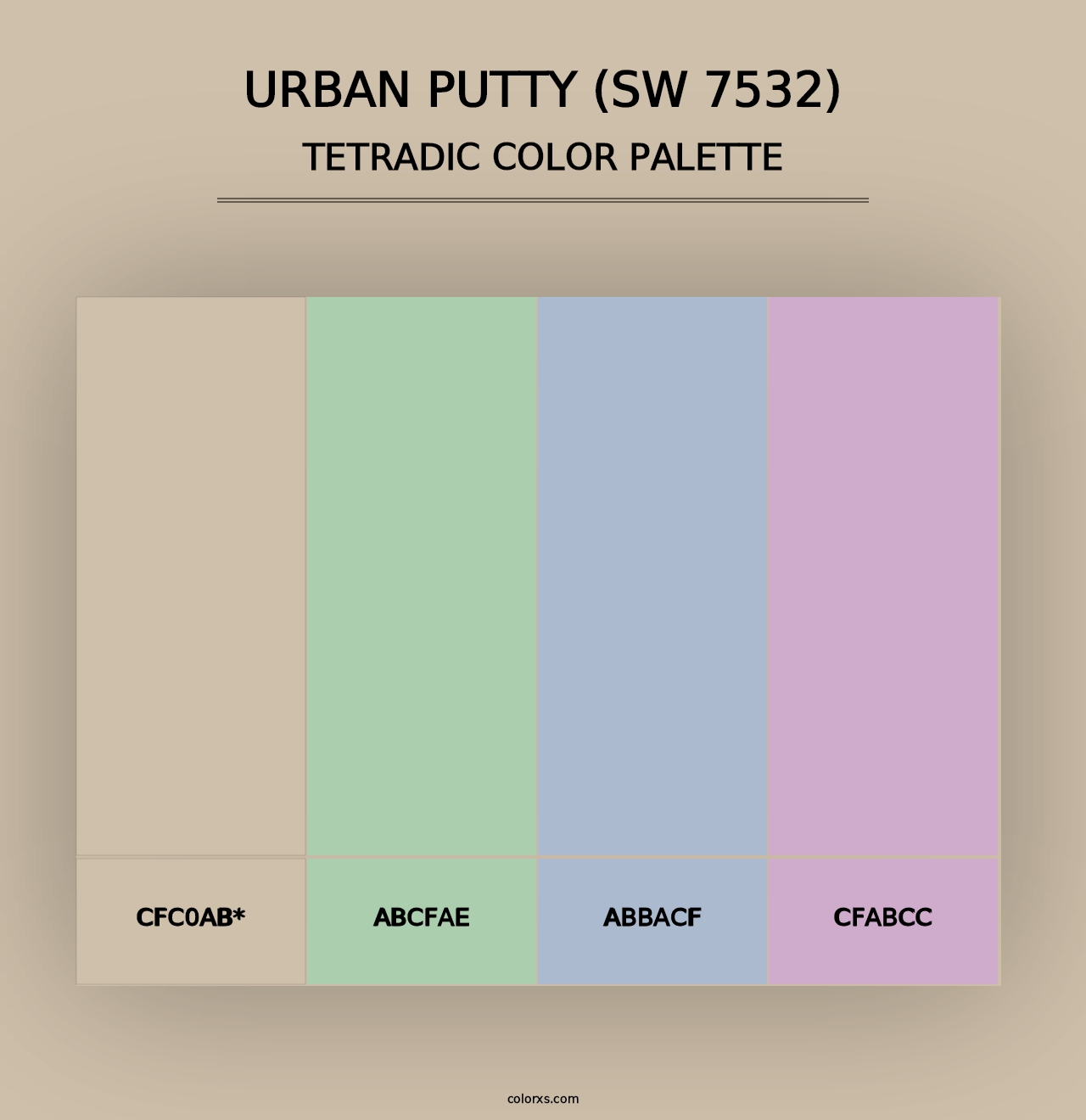 Urban Putty (SW 7532) - Tetradic Color Palette