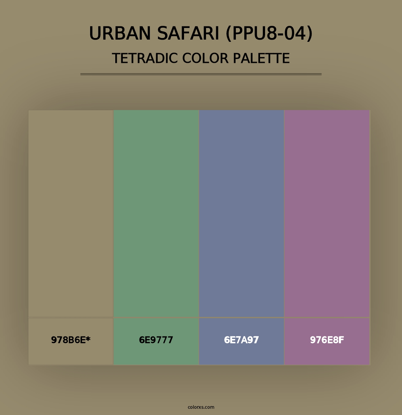 Urban Safari (PPU8-04) - Tetradic Color Palette