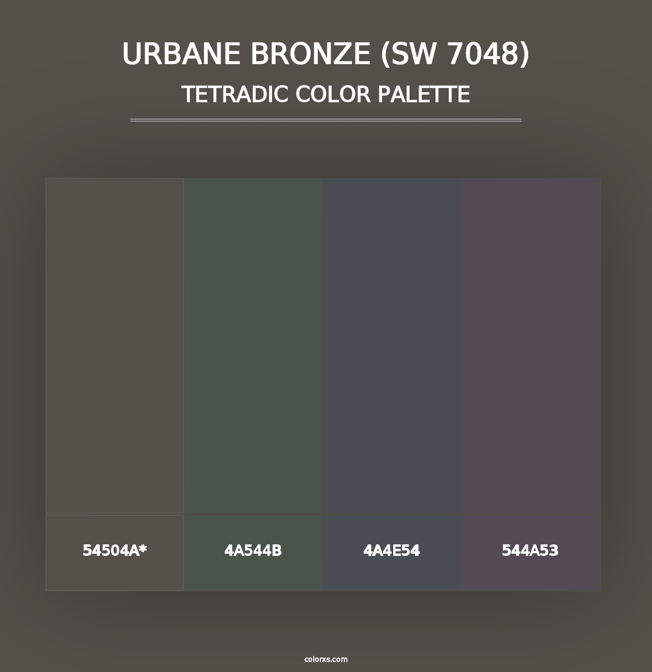 Urbane Bronze (SW 7048) - Tetradic Color Palette