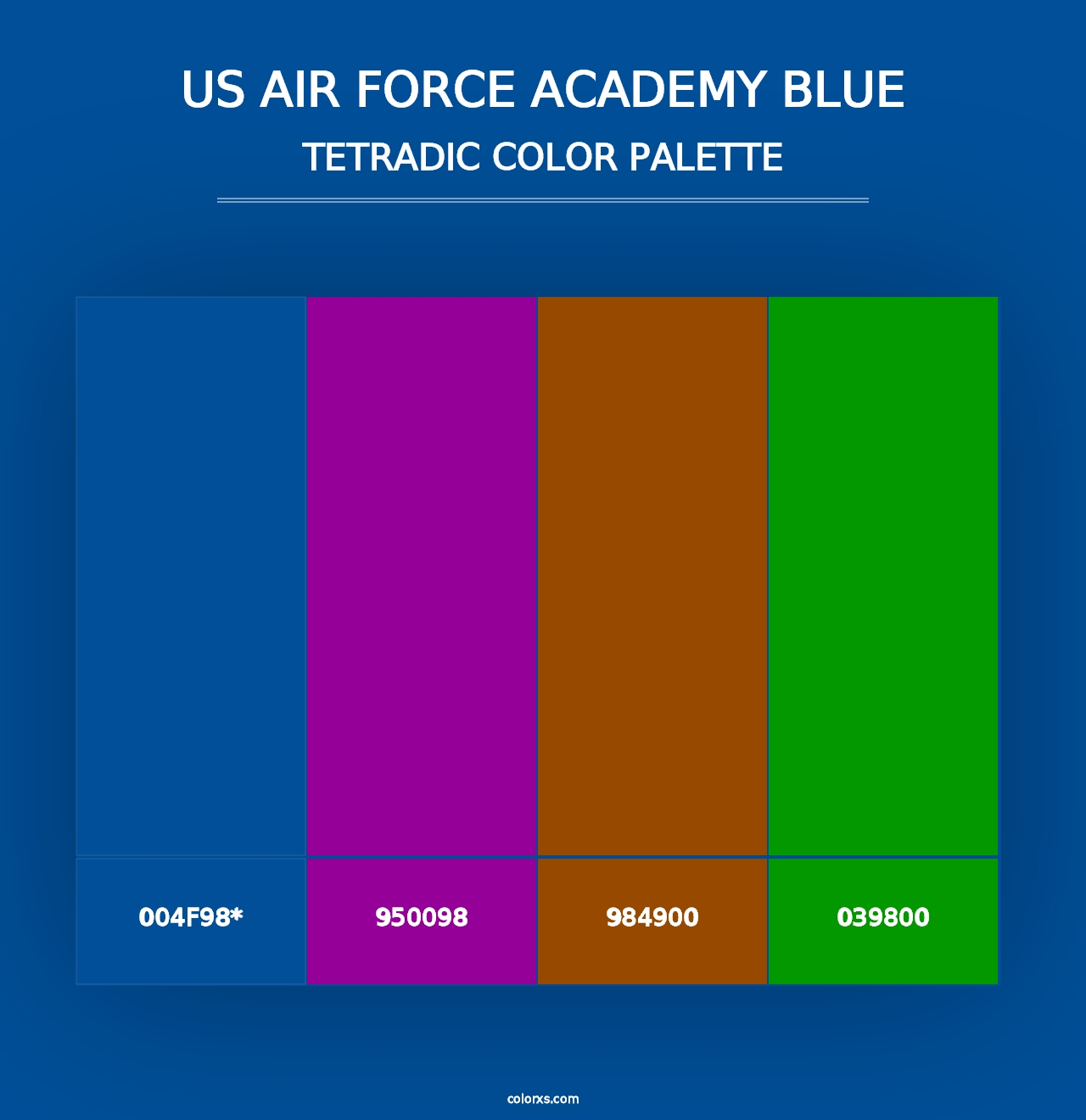 US Air Force Academy Blue - Tetradic Color Palette