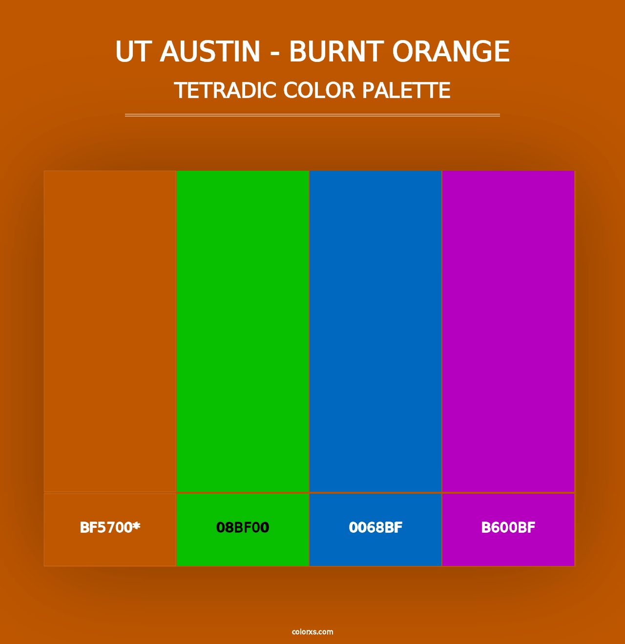 UT Austin - Burnt Orange - Tetradic Color Palette