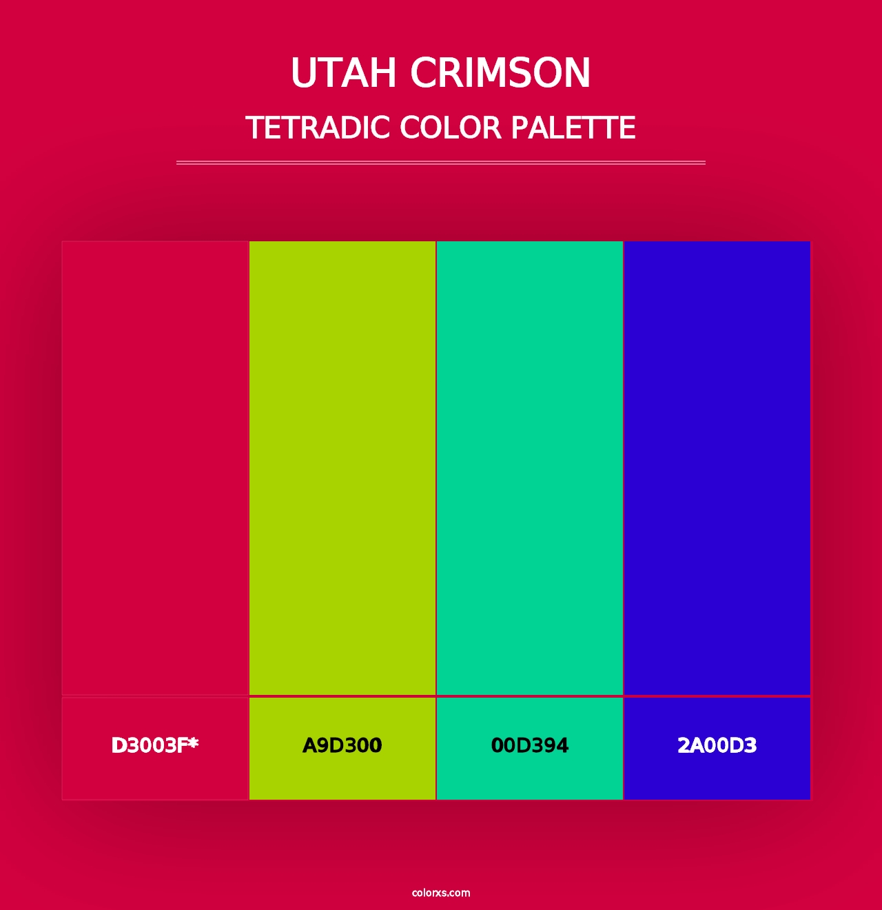 Utah Crimson - Tetradic Color Palette