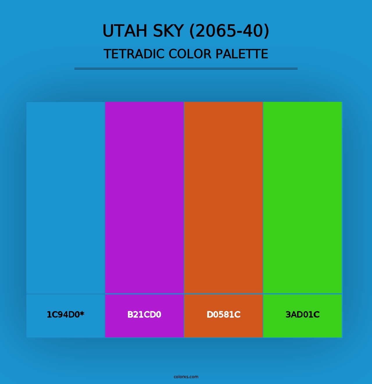 Utah Sky (2065-40) - Tetradic Color Palette