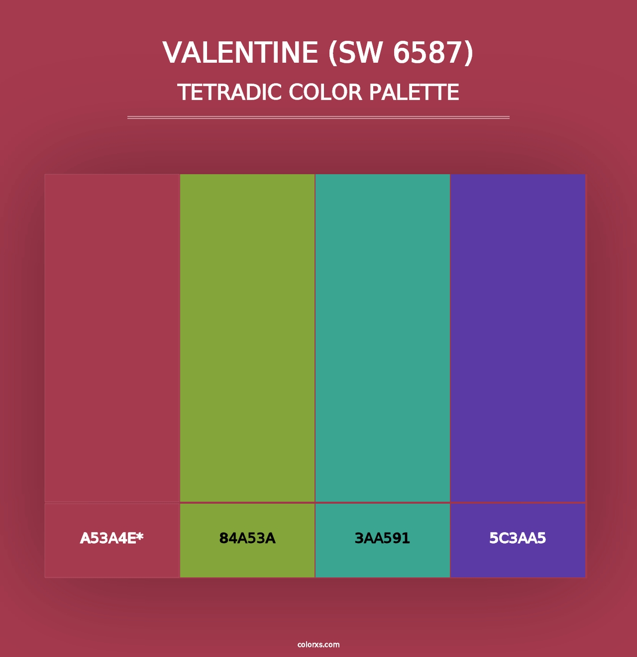 Valentine (SW 6587) - Tetradic Color Palette