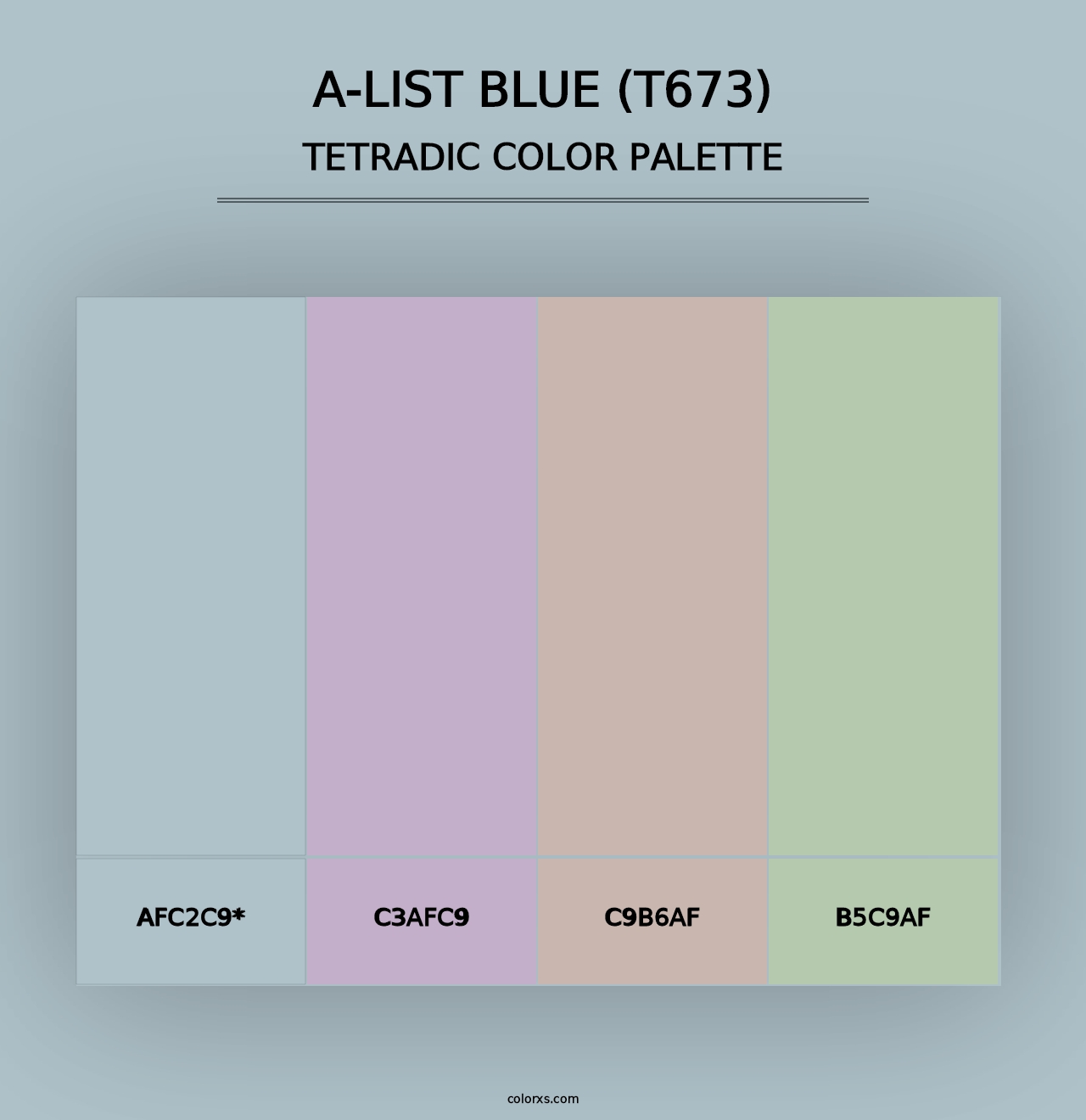 A-List Blue (T673) - Tetradic Color Palette