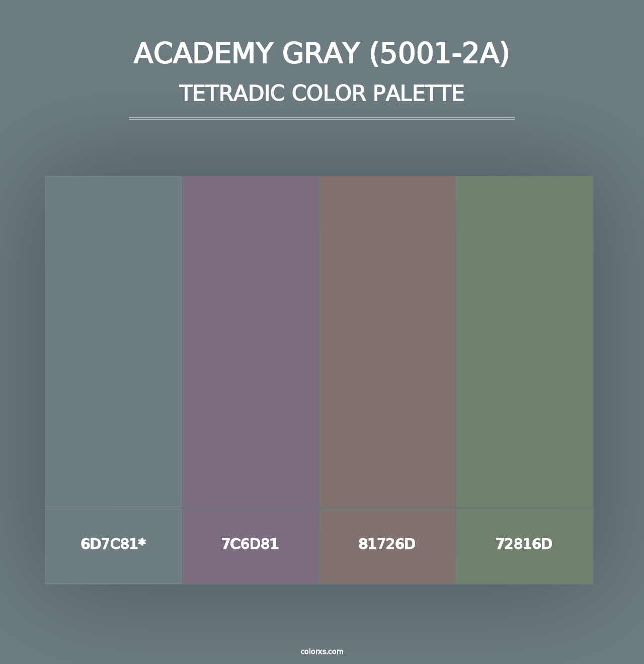 Academy Gray (5001-2A) - Tetradic Color Palette