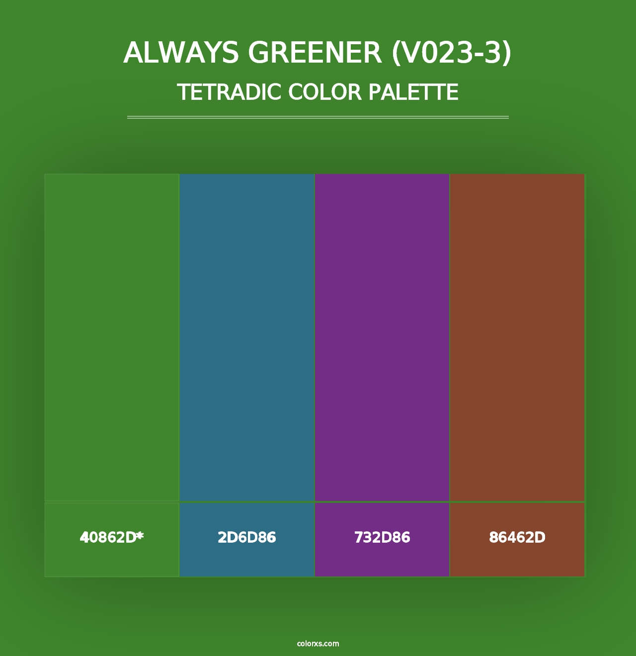 Always Greener (V023-3) - Tetradic Color Palette