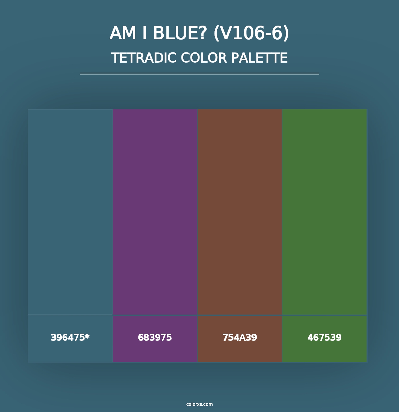 Am I Blue? (V106-6) - Tetradic Color Palette