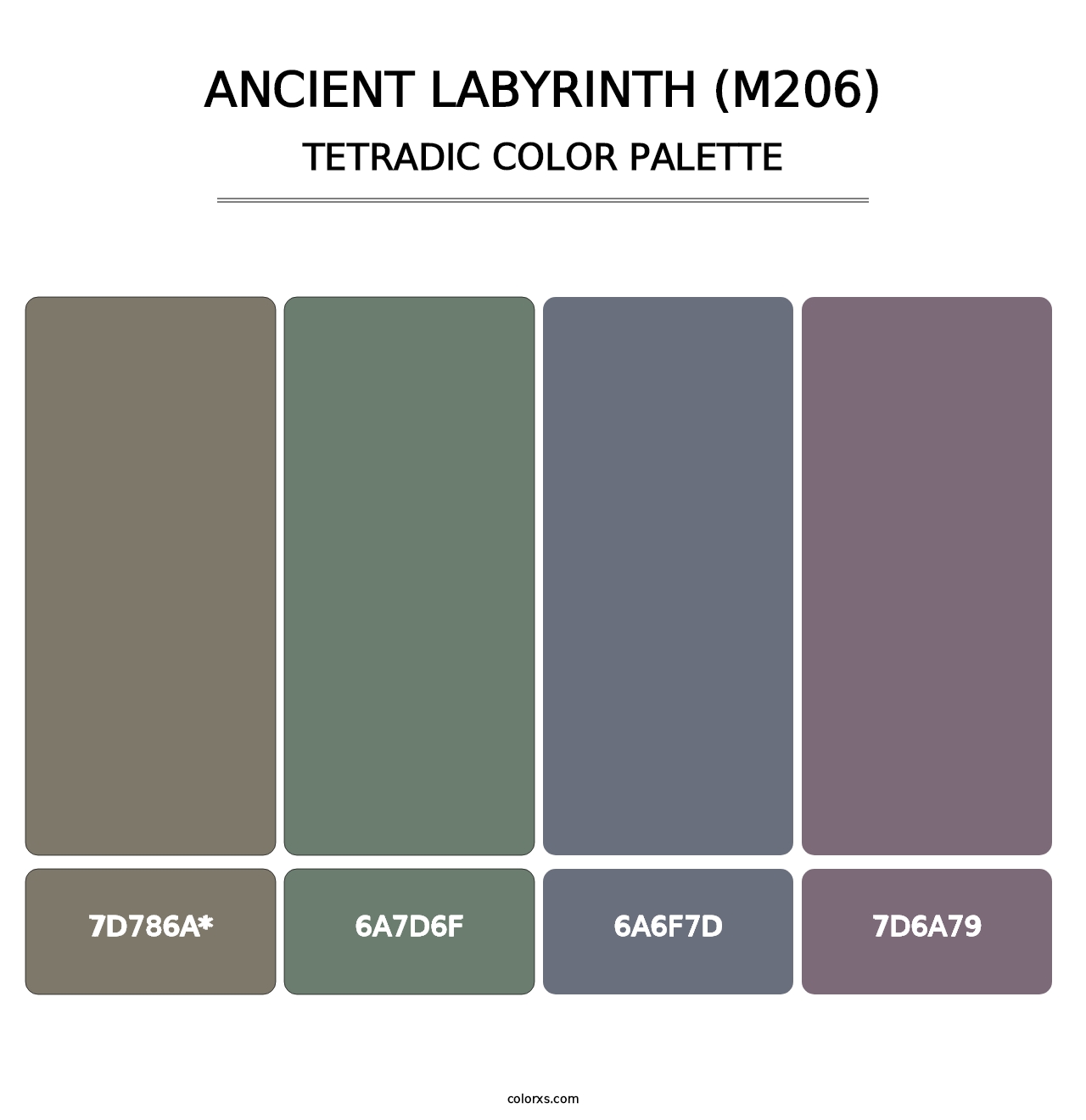 Ancient Labyrinth (M206) - Tetradic Color Palette