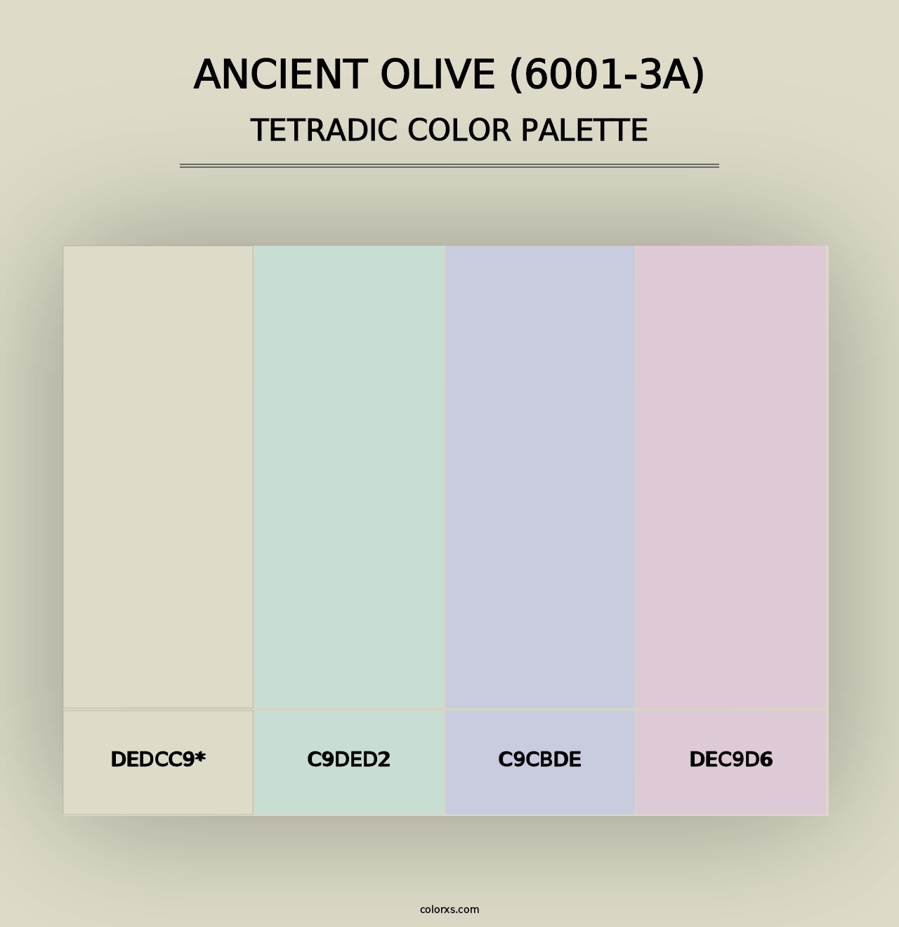 Ancient Olive (6001-3A) - Tetradic Color Palette